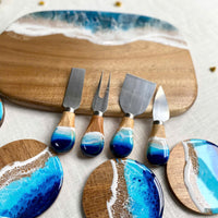 Acacia Wood Cutting Board Set with Knives - maystudio