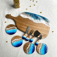 Acacia Wood Cutting Board Set with Knives - maystudio