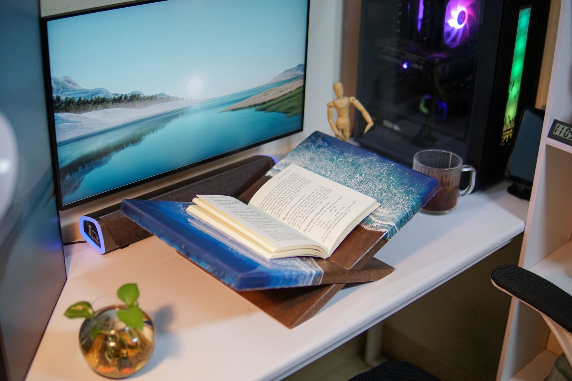Ocean Resin Oakwood Bookstand - maystudio - Bookstand