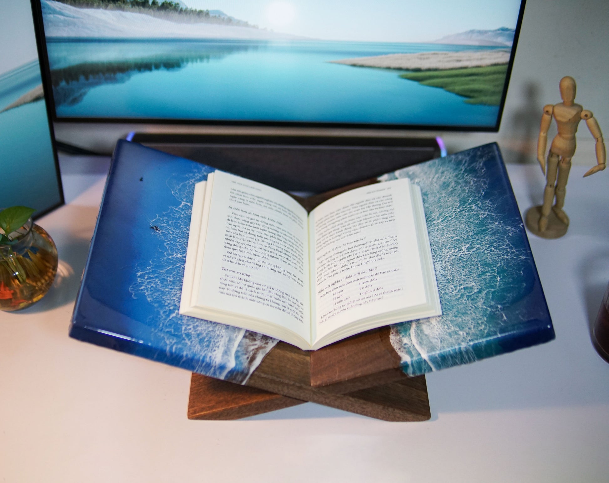 Ocean Resin Oakwood Bookstand - maystudio - Bookstand