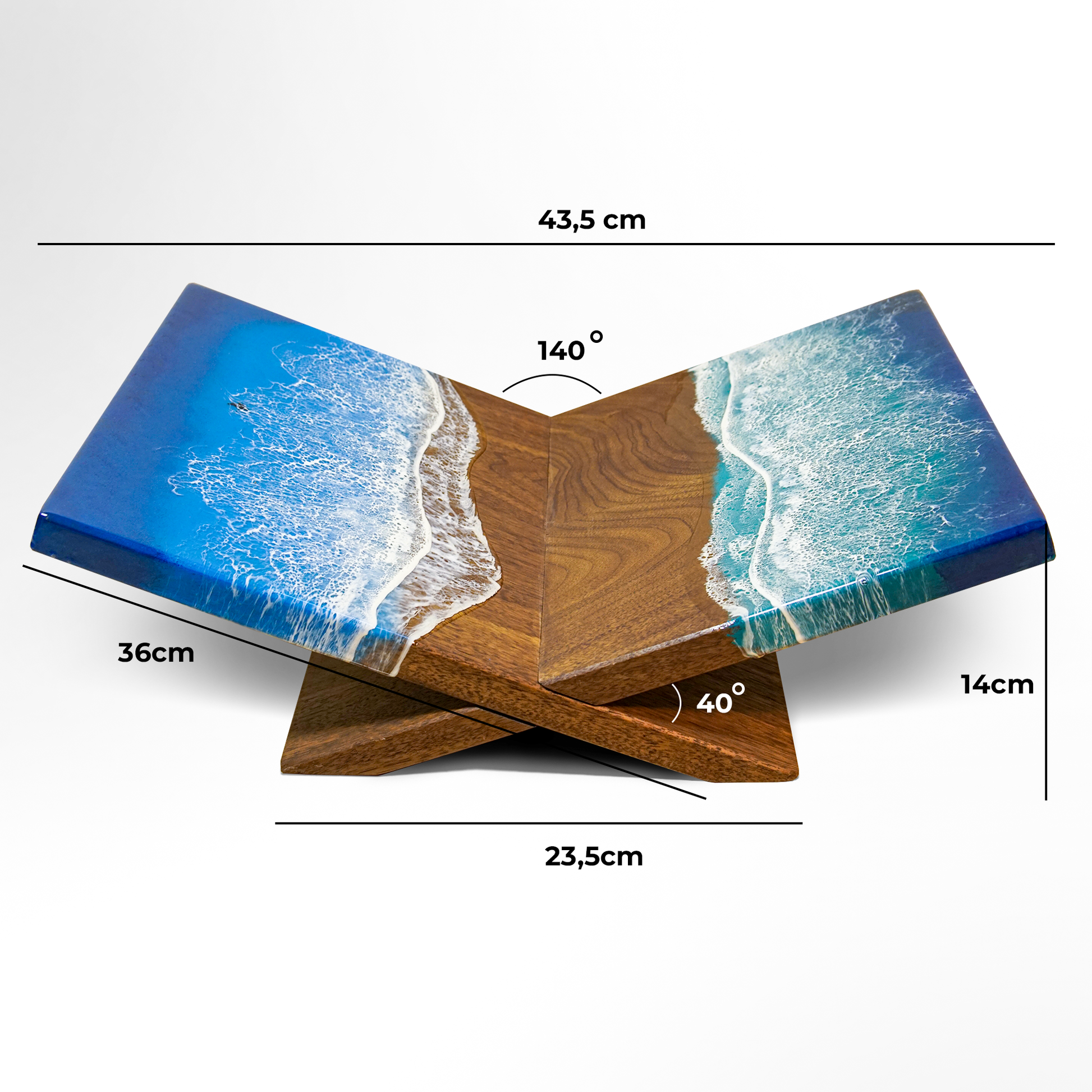 Ocean Resin Oakwood Bookstand - maystudio - Bookstand