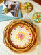 Set of 3 Round Pink Flower Rattan Inlaid Trays - maystudio