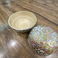 Set of 3 Handmade Bamboo bowls with a spoon set - maystudio