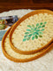 Set of 2 Oval Rattan Inlaid Trays with Cloud Edges - maystudio