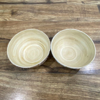Set of 3 Handmade Bamboo bowls with a spoon set - maystudio